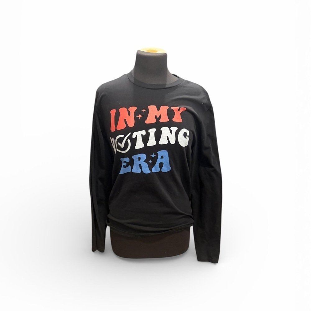 🗳️ In My Voting Era Graphic Long Sleeve Tee | Black | Size S (No Tag)